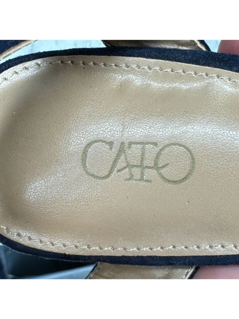 CATO Ankle Strap Heels Blue Faux Suede Size 8 M